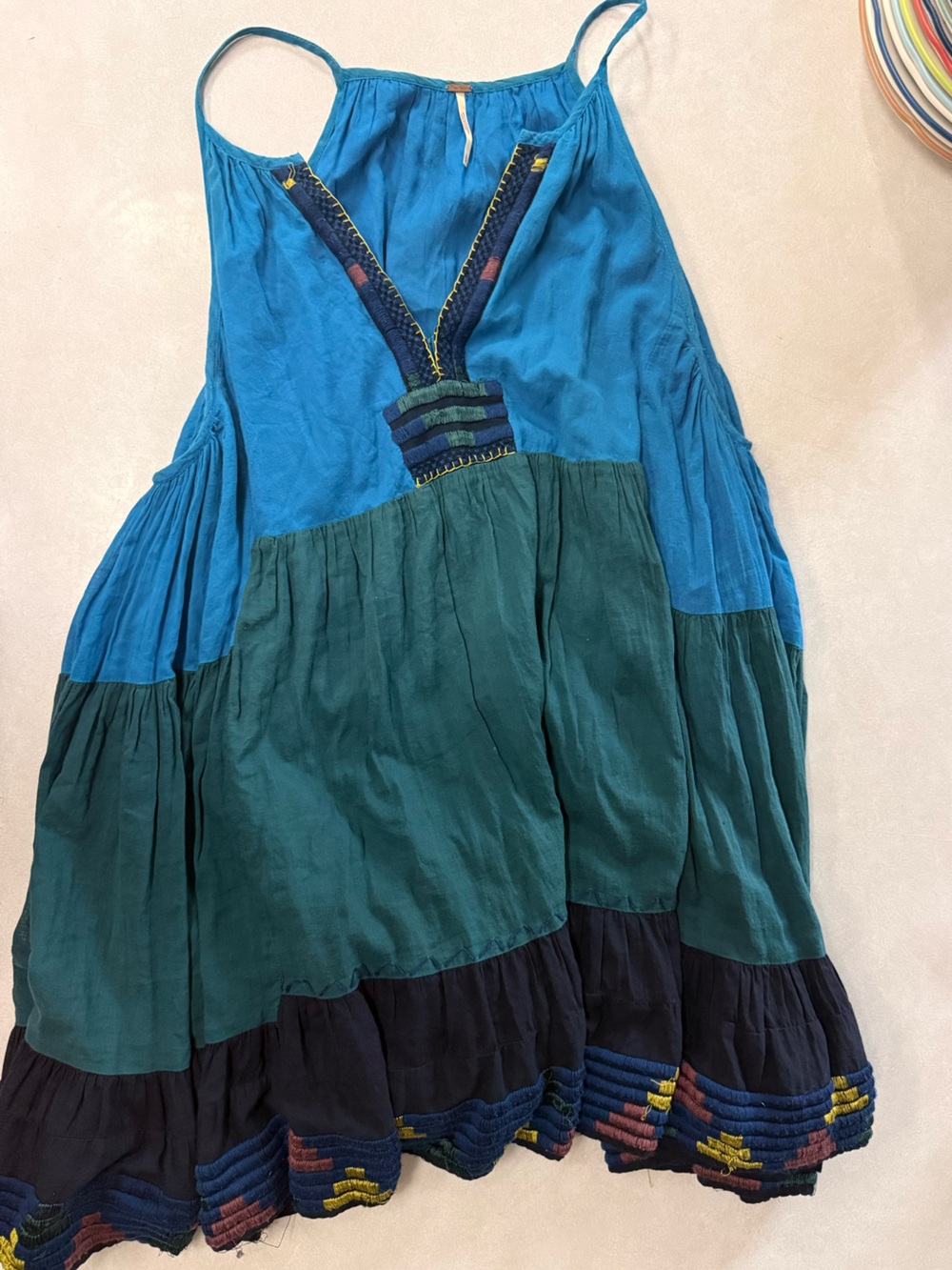 Free People Bohemian Sunrise Dress in Blue